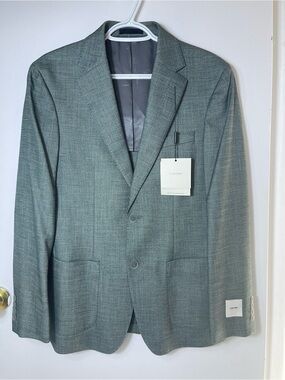 Calvin Klein Men's Mariano Forest Green Slim-Fit Sport Coat Size 38R Brand New
